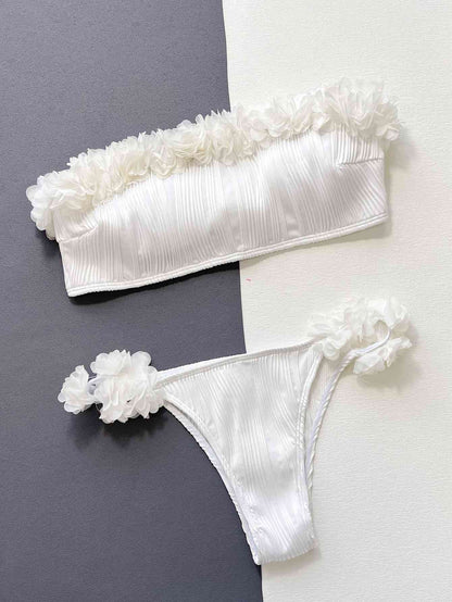 Applique Tie Back Two-Piece Bikini Set - Siennasass