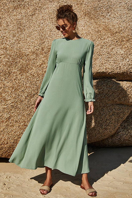 Puff Sleeve Flounce Dress - Siennasass