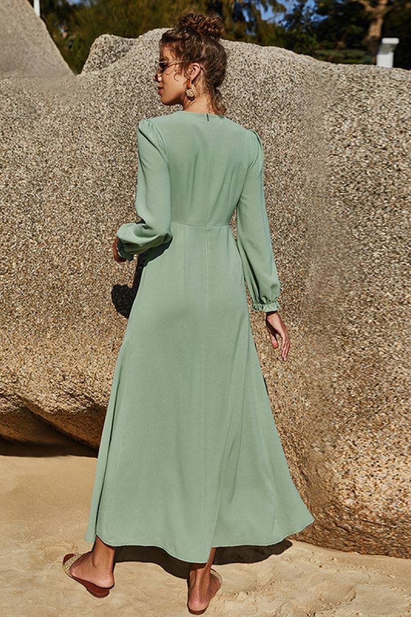 Puff Sleeve Flounce Dress - Siennasass