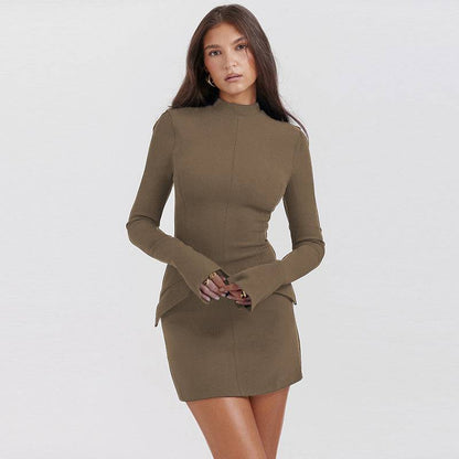 Slim-Fit Langarmkleid