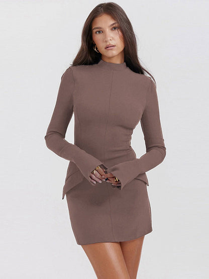 Slim-Fit Langarmkleid