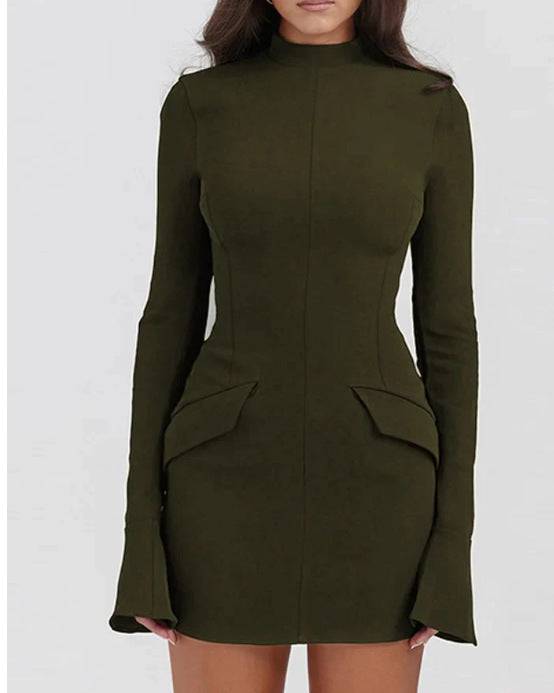 Slim-Fit Langarmkleid