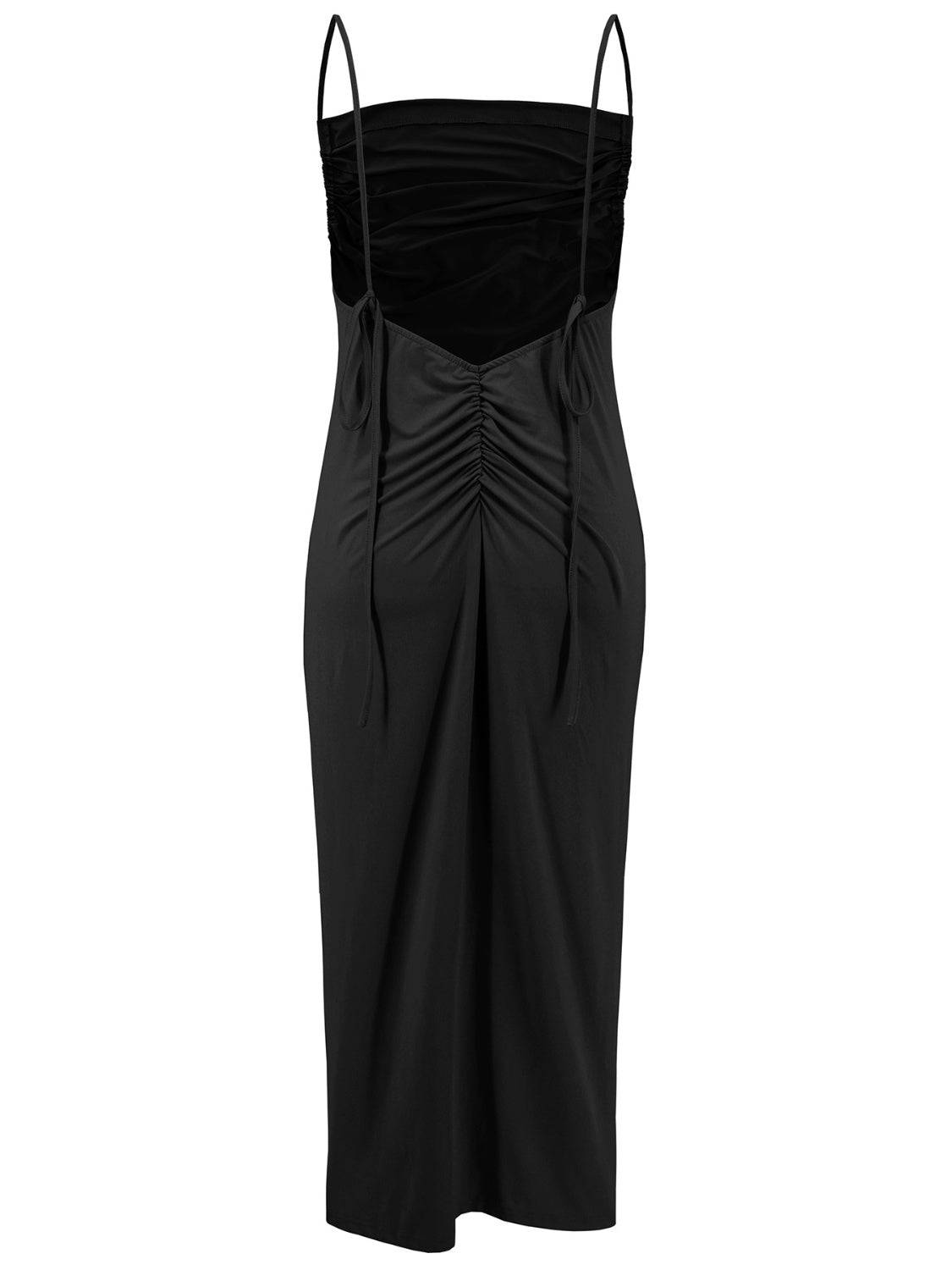 Backless Cowl Neck Sleeveless Cami Dress - Siennasass