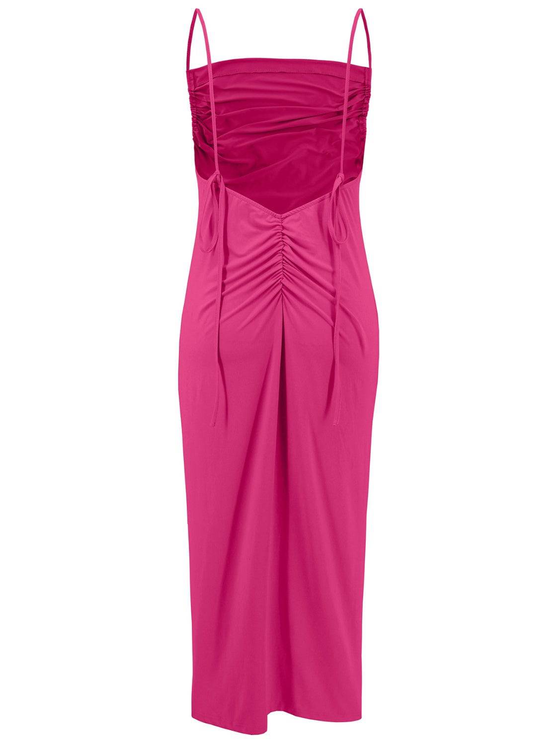 Backless Cowl Neck Sleeveless Cami Dress - Siennasass