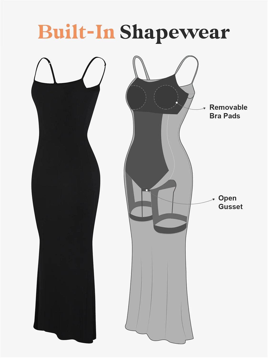 Ärmelloses Maxikleid „Basic Bae“ mit integrierter Shapewear