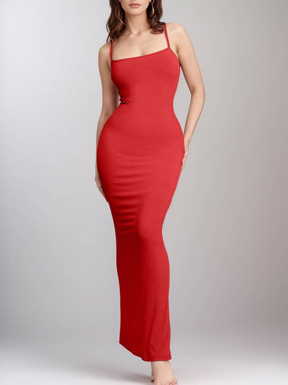 Ärmelloses Maxikleid „Basic Bae“ mit integrierter Shapewear