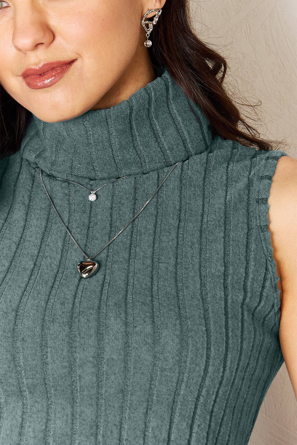 Basic Bae Full Size Ribbed Turtleneck Tank - Siennasass