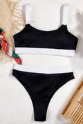 Color Block Scoop Neck Bikini Set - Siennasass