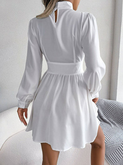 Cutout Turtleneck A-Line Mini Dress - Siennasass