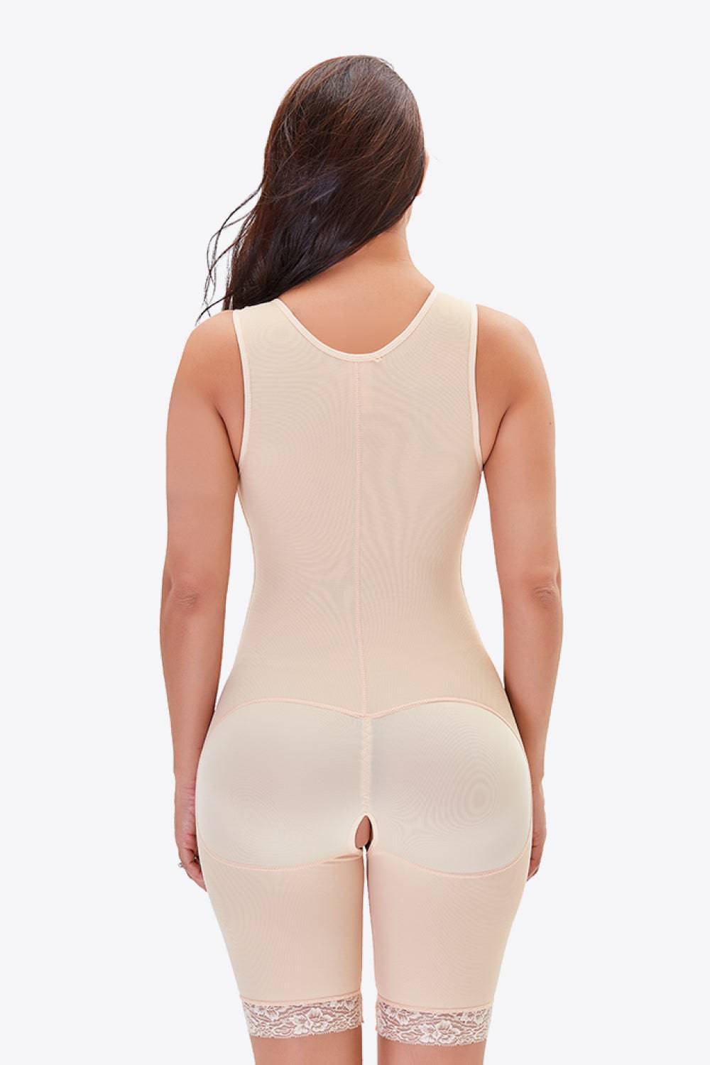 Full Size Lace Trim Shapewear with Zipper - Siennasass