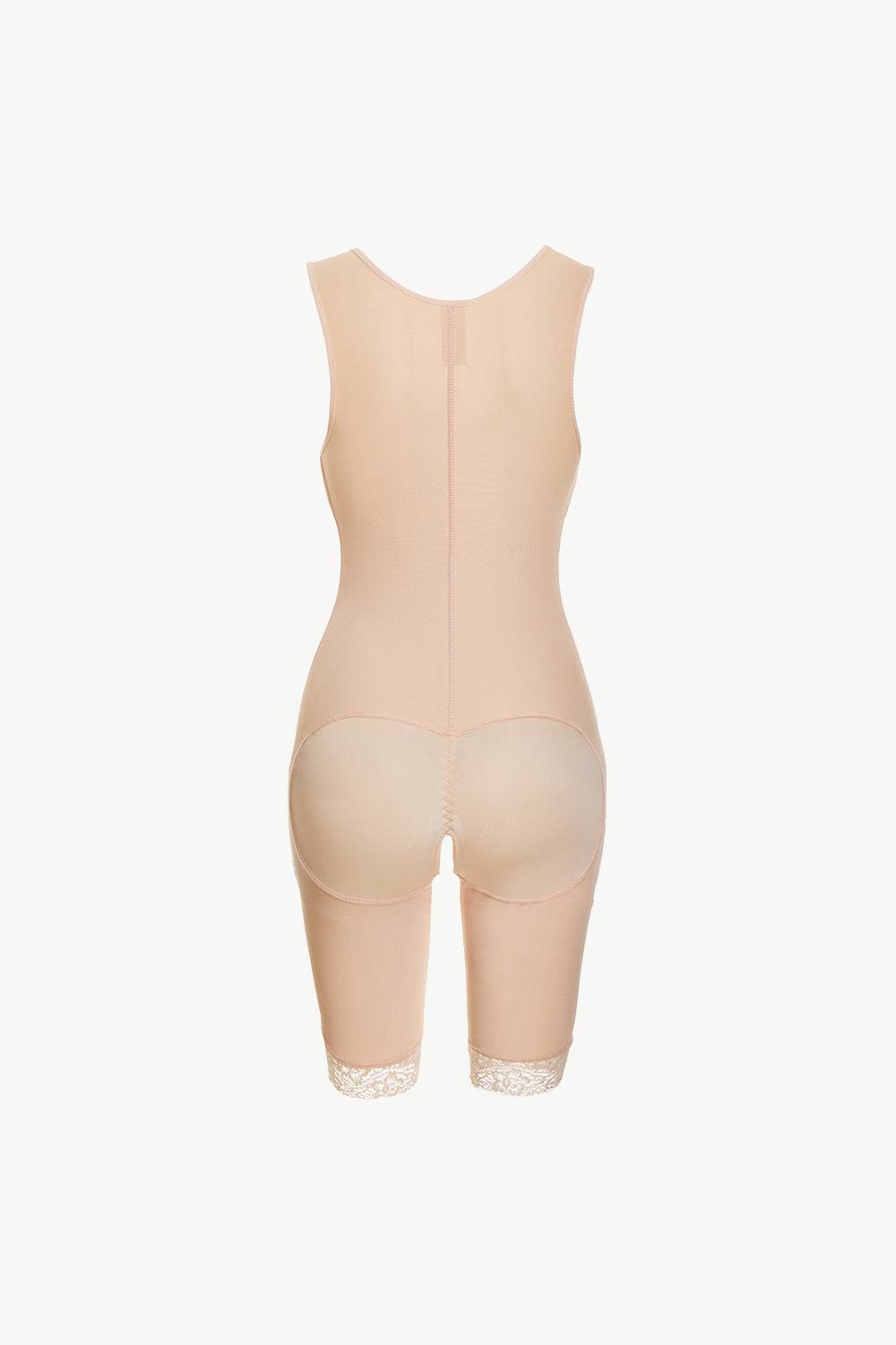 Full Size Lace Trim Shapewear with Zipper - Siennasass