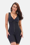 Full Size Lace Trim Shapewear with Zipper - Siennasass