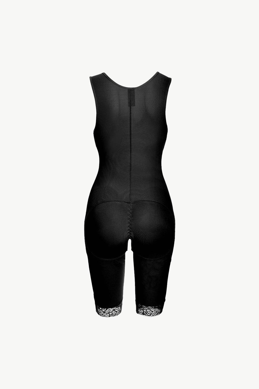 Full Size Lace Trim Shapewear with Zipper - Siennasass