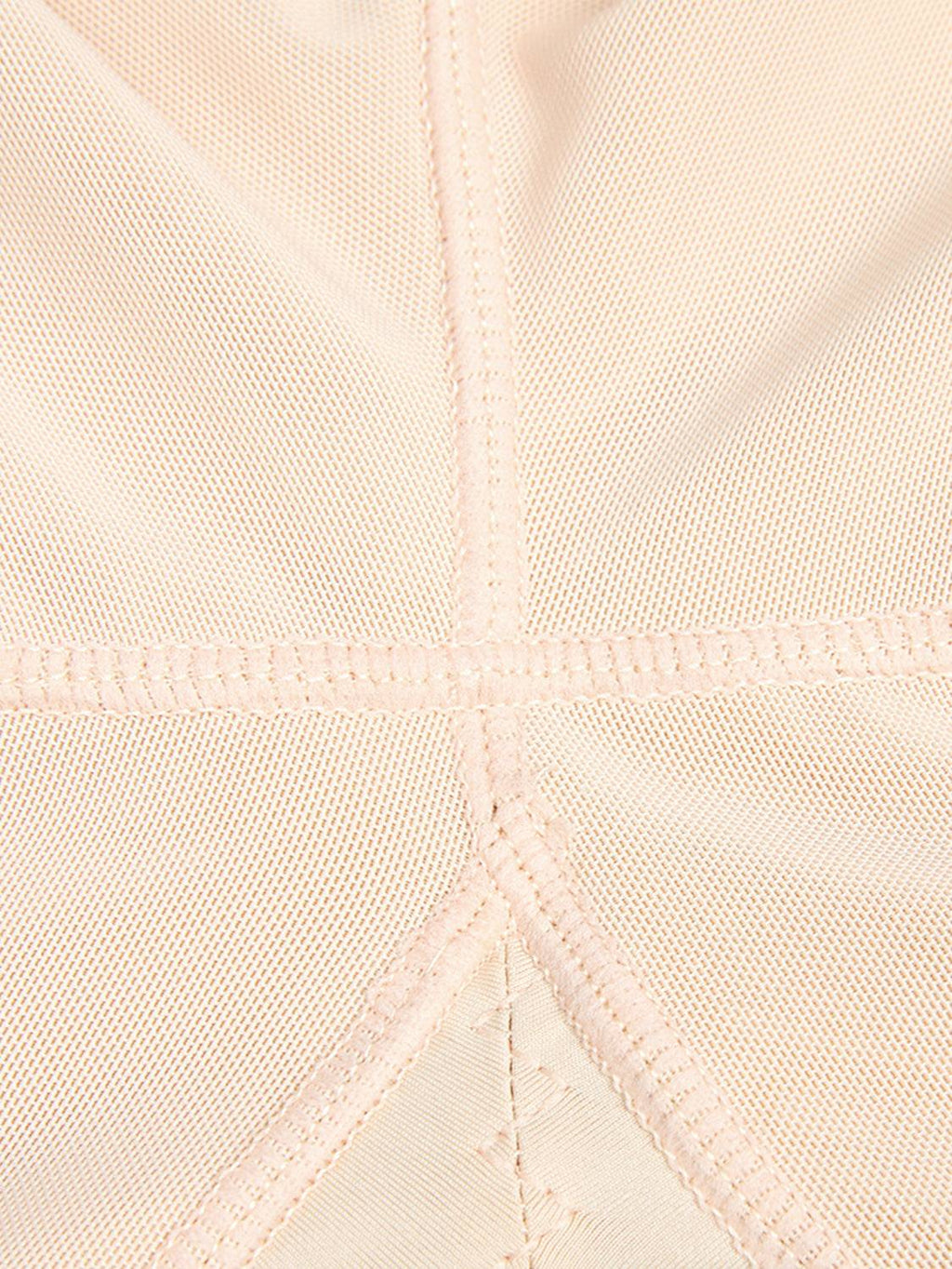 Full Size Zip Up Lace Detail Long Sleeve Shapewear - Siennasass