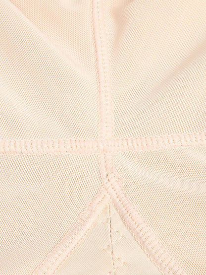 Full Size Zip Up Lace Detail Long Sleeve Shapewear - Siennasass