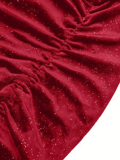 Glitter Ruched Cowl Neck Wrap Dress - Siennasass