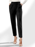 High Waist Straight Pants with Pockets - Siennasass