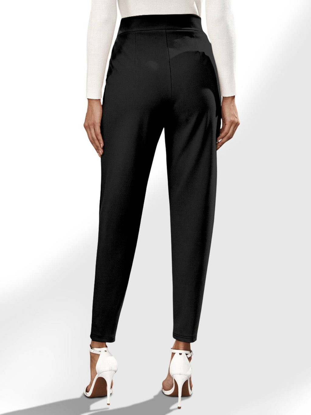 High Waist Straight Pants with Pockets - Siennasass