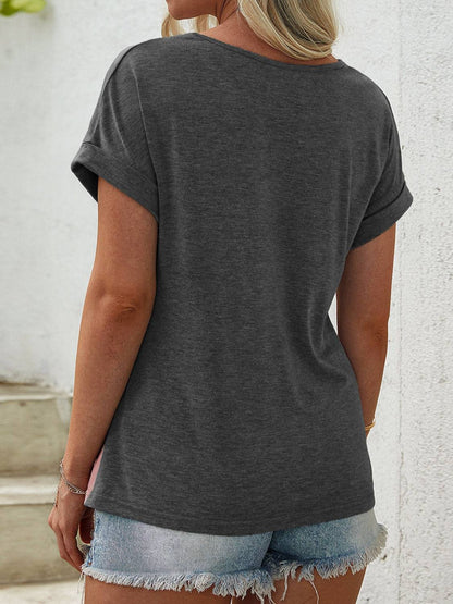 Leopard Round Neck Short Sleeve T-Shirt - Siennasass