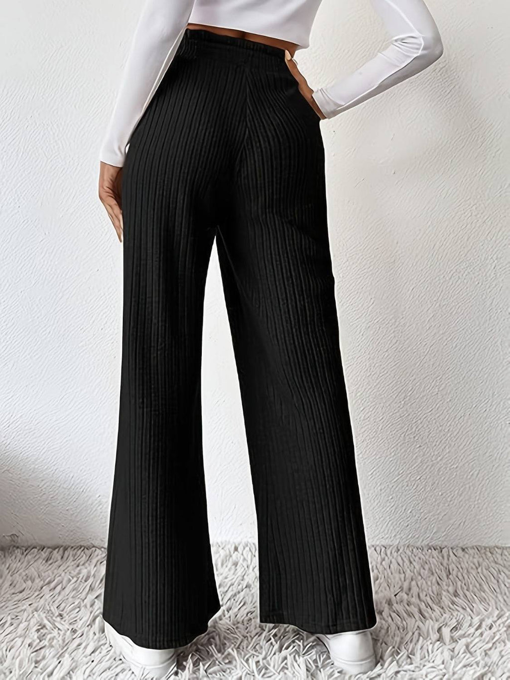 Ribbed High Waist Pants - Siennasass