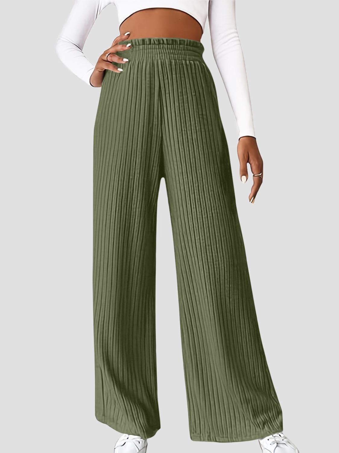 Ribbed High Waist Pants - Siennasass