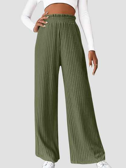 Ribbed High Waist Pants - Siennasass