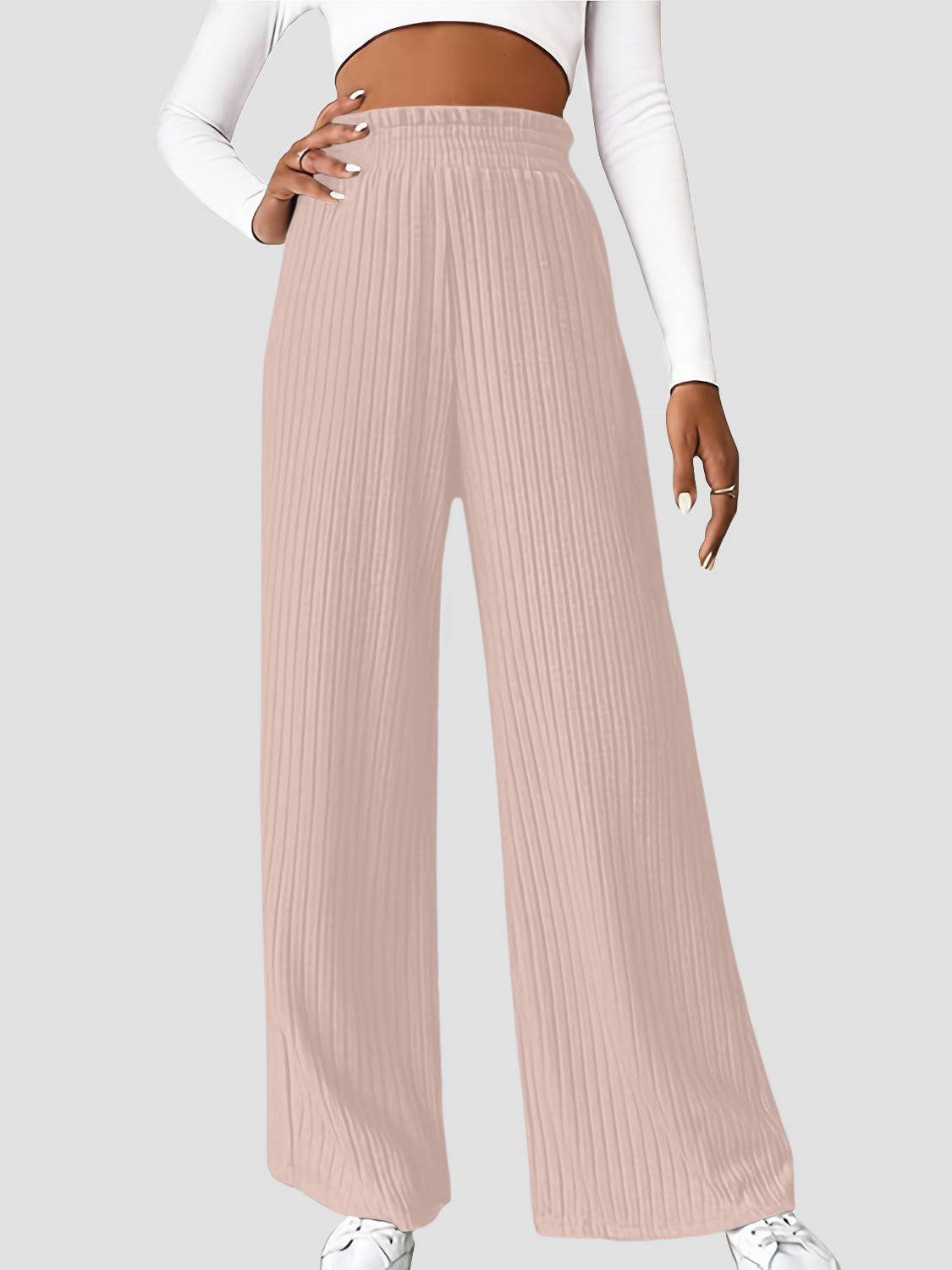 Ribbed High Waist Pants - Siennasass