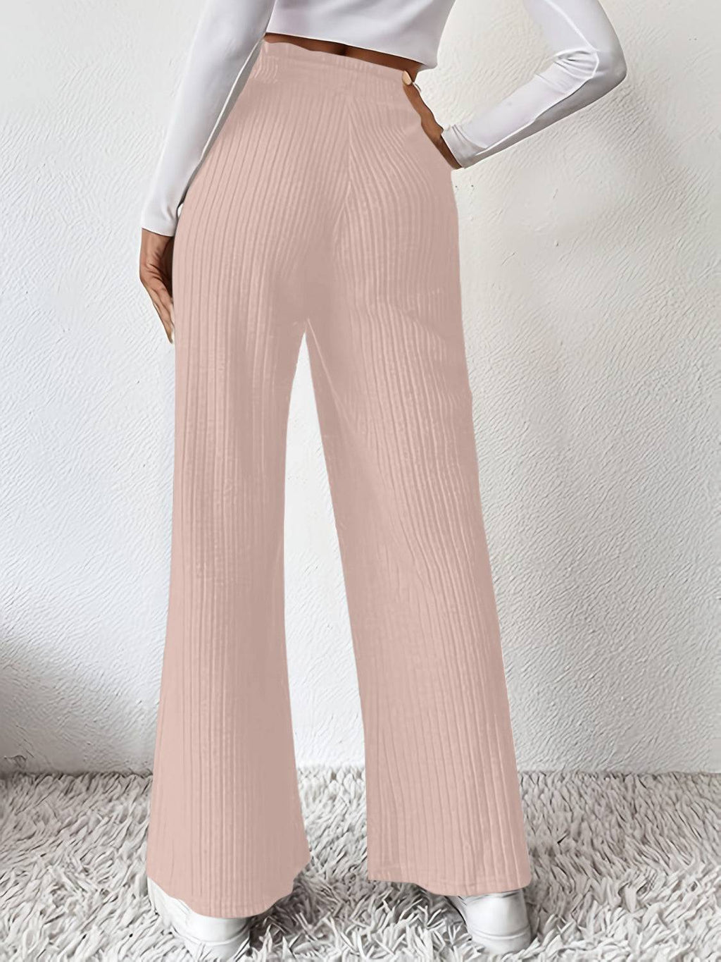 Ribbed High Waist Pants - Siennasass