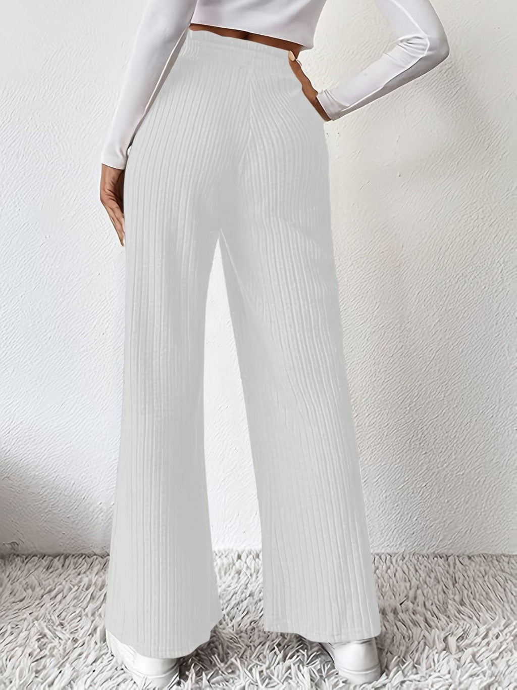 Ribbed High Waist Pants - Siennasass