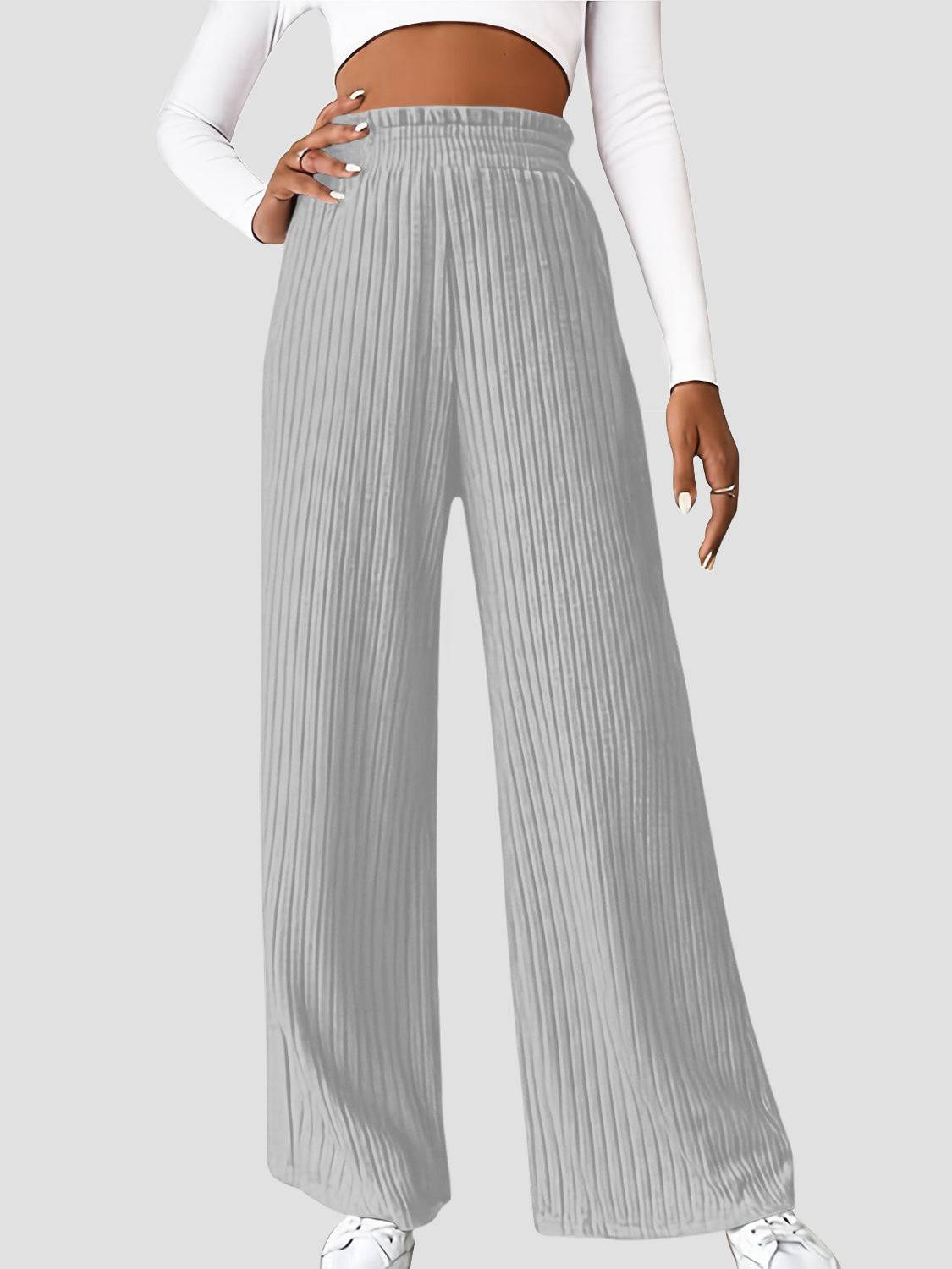 Ribbed High Waist Pants - Siennasass