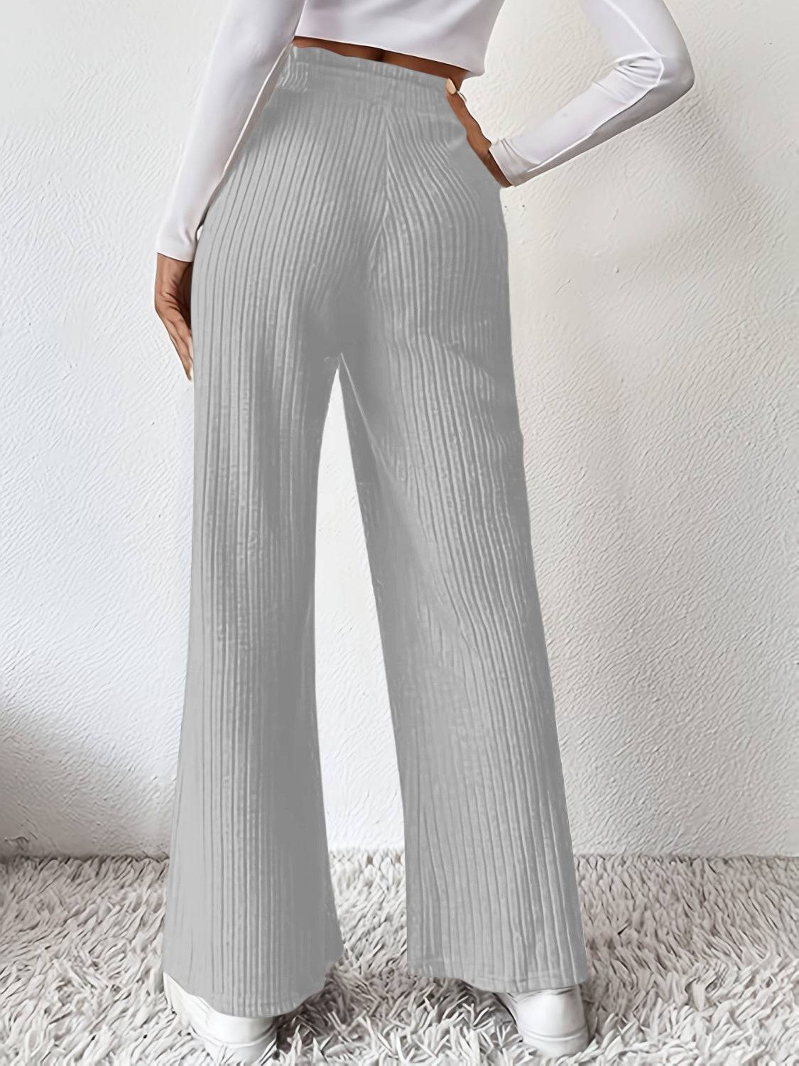 Ribbed High Waist Pants - Siennasass