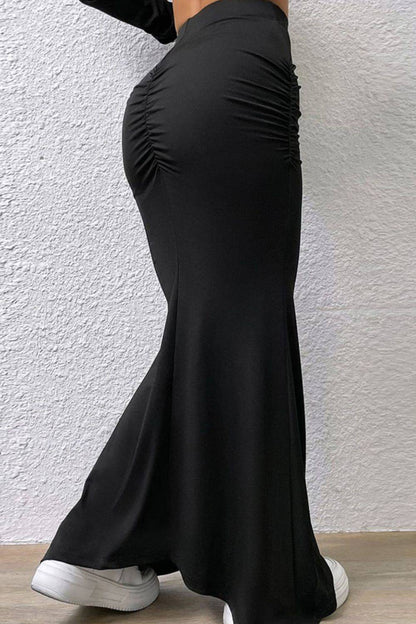 Ruched Maxi Trumpet Skirt - Siennasass