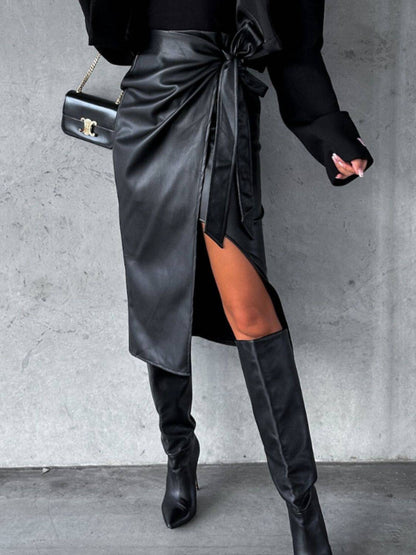 Tied High Waist Skirt - Siennasass