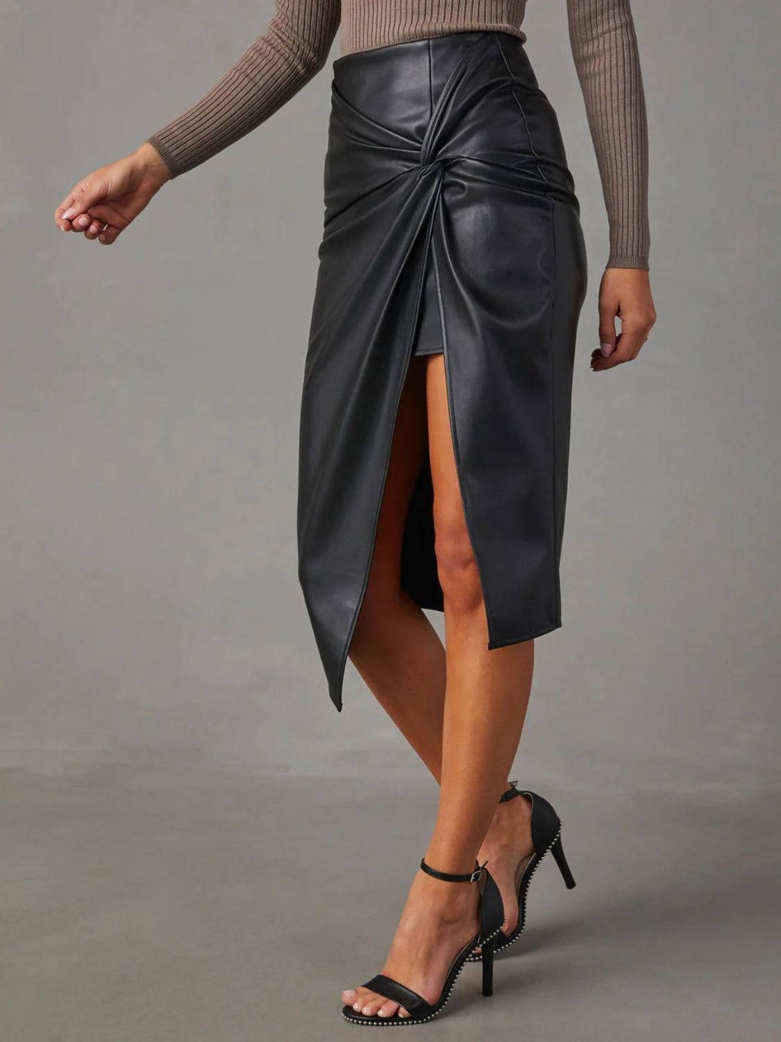 Twist Detail High Waist Skirt - Siennasass
