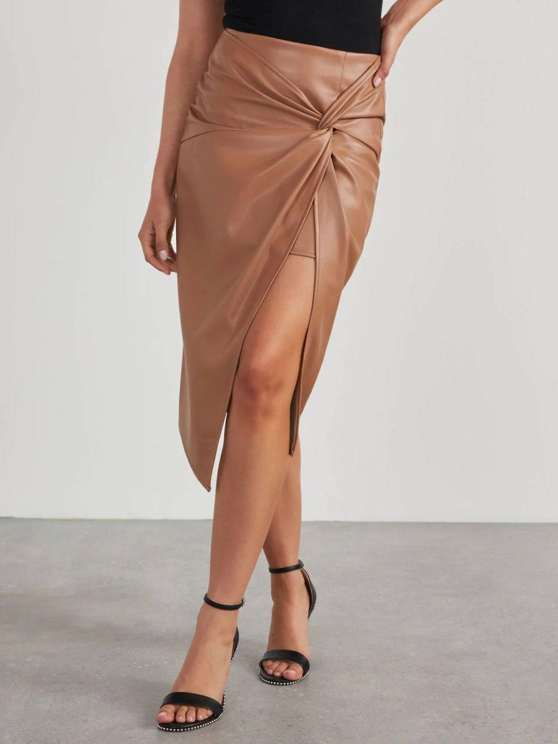 Twist Detail High Waist Skirt - Siennasass
