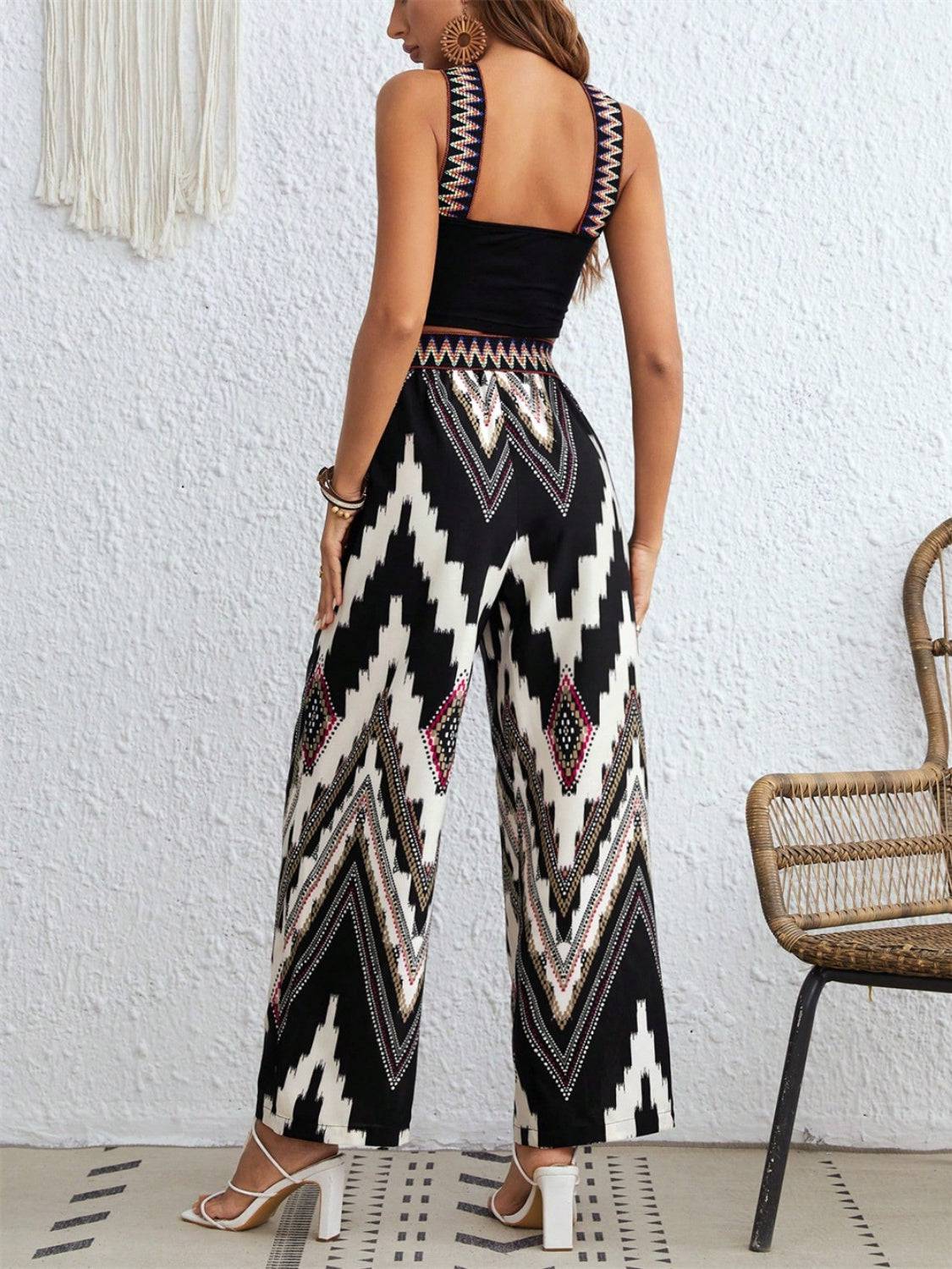 Wide Strap Sleeveless Top and Pants Set - Siennasass