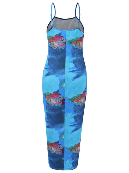 Printed Spaghetti Strap Cami Dress - Siennasass