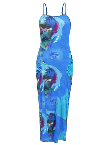Printed Spaghetti Strap Cami Dress - Siennasass
