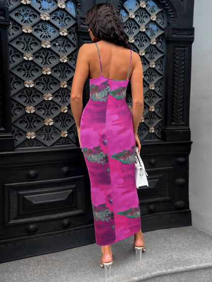 Printed Spaghetti Strap Cami Dress - Siennasass