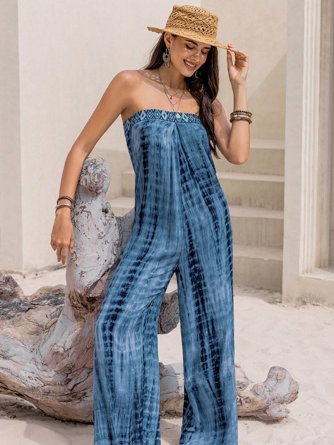 Tied Tube Wide Leg Jumpsuit - Siennasass