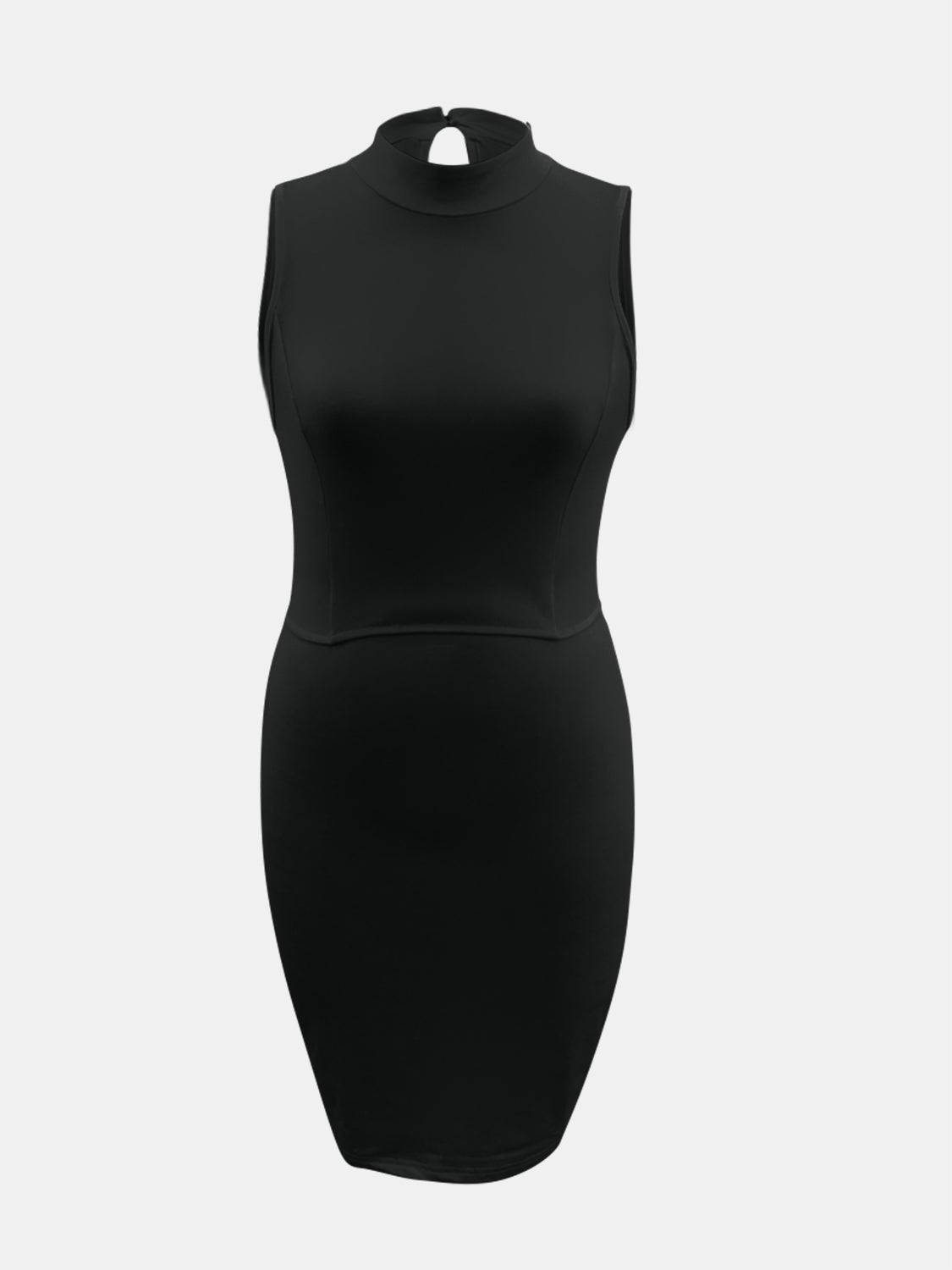 Cutout Mock Neck Sleeveless Dress - Siennasass
