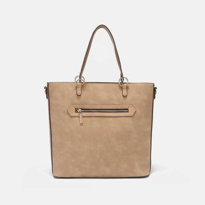 Nicole Lee USA Tragetasche mit Metallic-Nähten, Stickerei und Strass-Intarsien