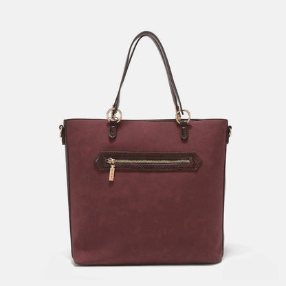 Nicole Lee USA Tragetasche mit Metallic-Nähten, Stickerei und Strass-Intarsien