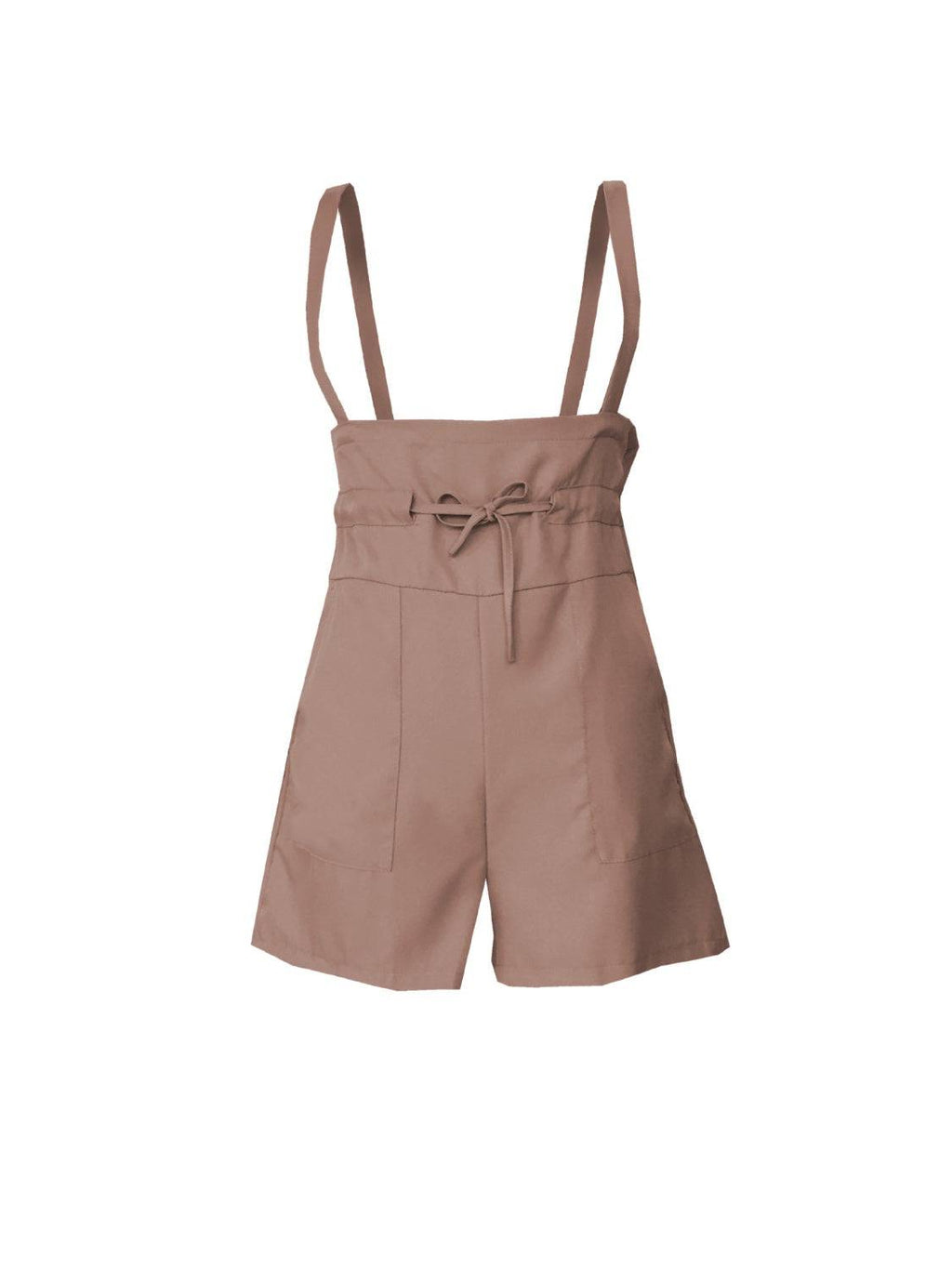 Drawstring Wide Strap Overalls with Pockets - Siennasass
