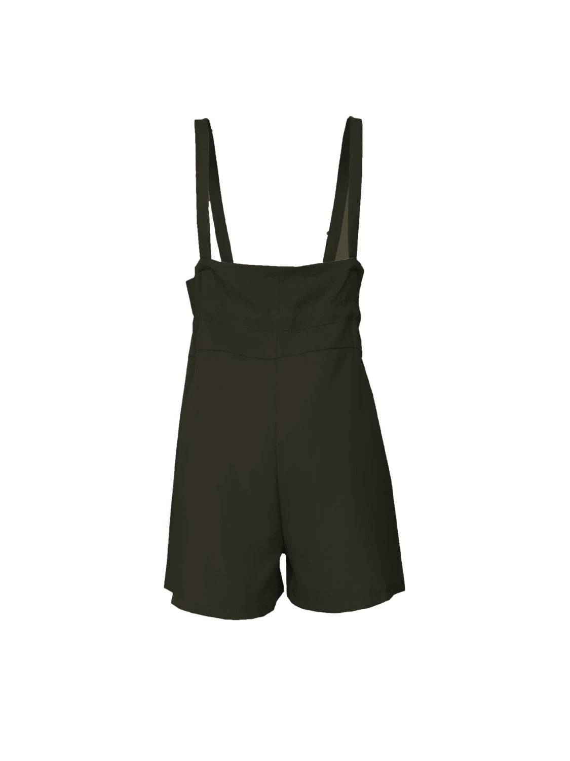 Drawstring Wide Strap Overalls with Pockets - Siennasass