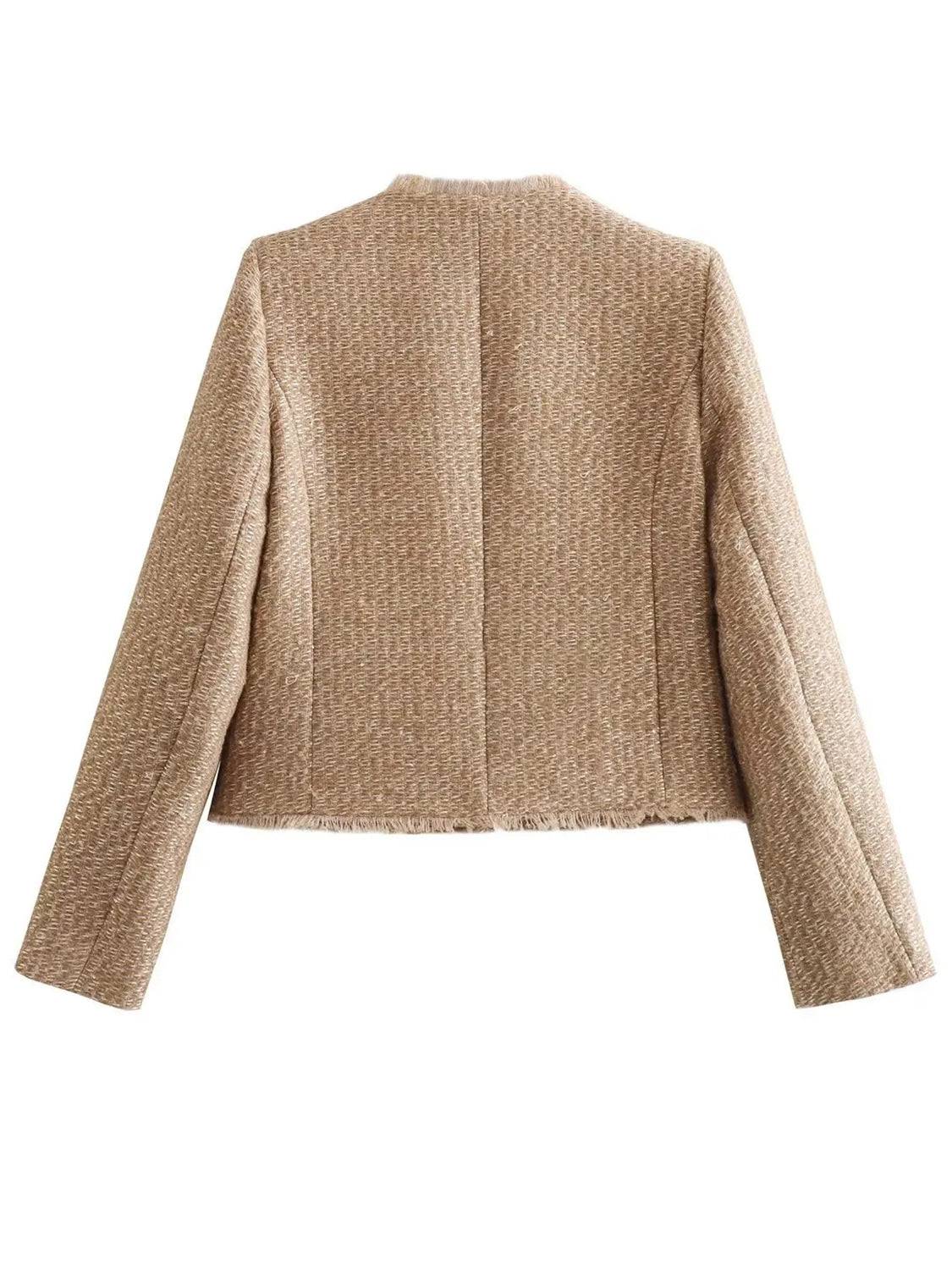 Jacke mit offenem Saum und Taschen