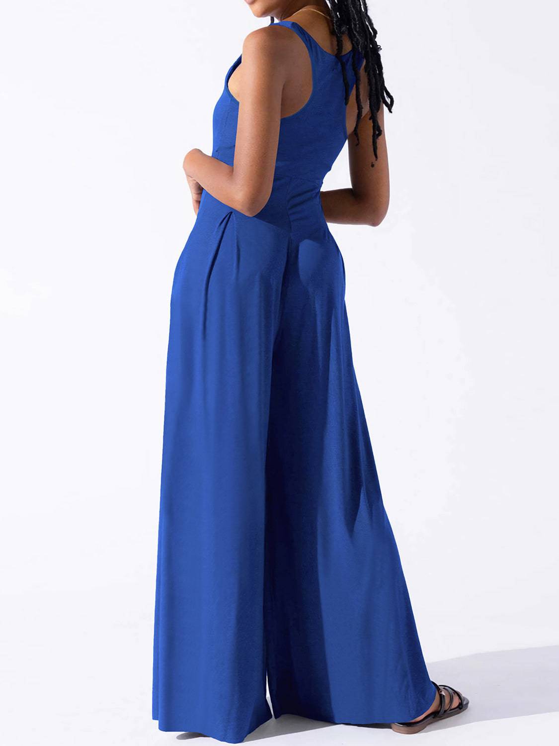 Square Neck Wide Strap Jumpsuit - Siennasass