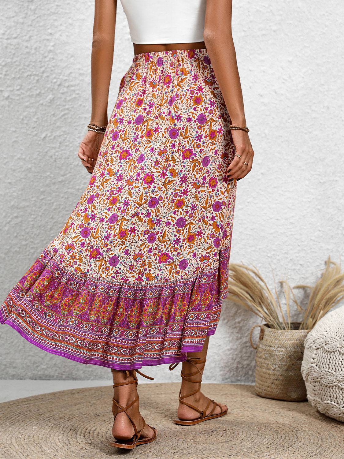 High-Low Elastic Waist Skirt - Siennasass
