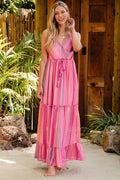 Printed Surplice Maxi Cami Dress - Siennasass