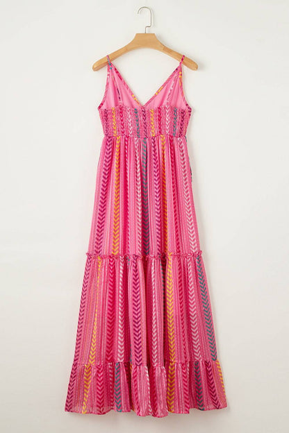 Printed Surplice Maxi Cami Dress - Siennasass
